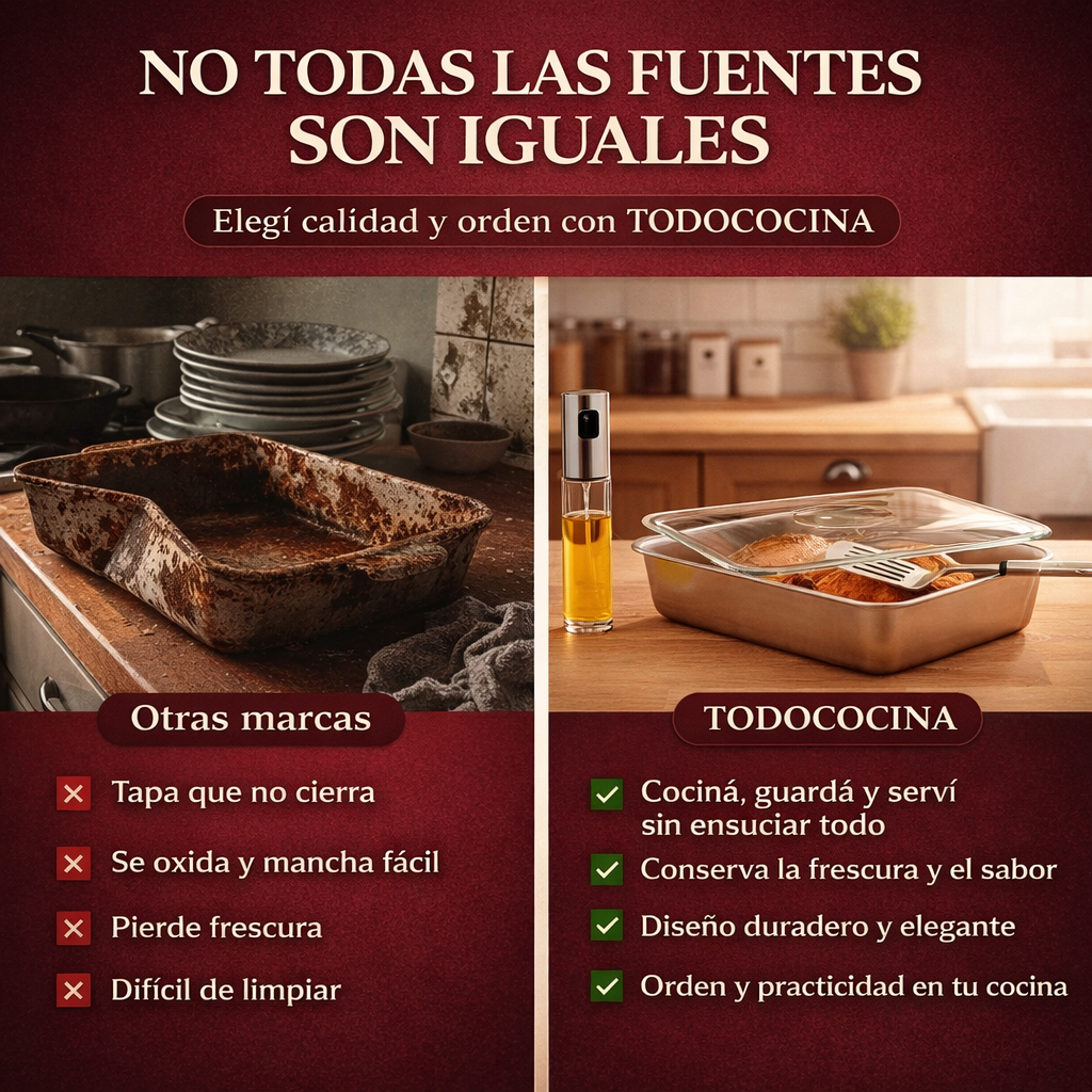 Promo 3x1 Fuentes para Horno con Tapa + Rociador y Espátula de Regalo